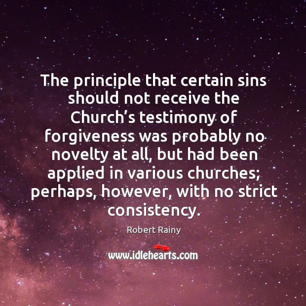 The principle that certain sins should not receive the church’s testimony of Image