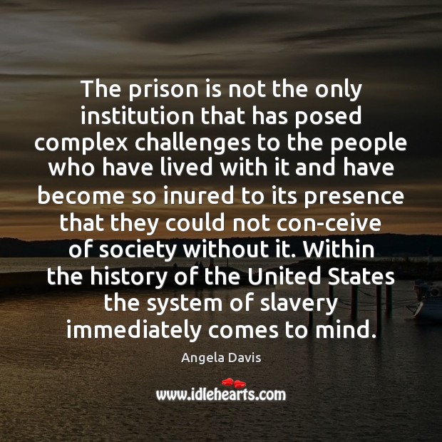The prison is not the only institution that has posed complex challenges Angela Davis Picture Quote
