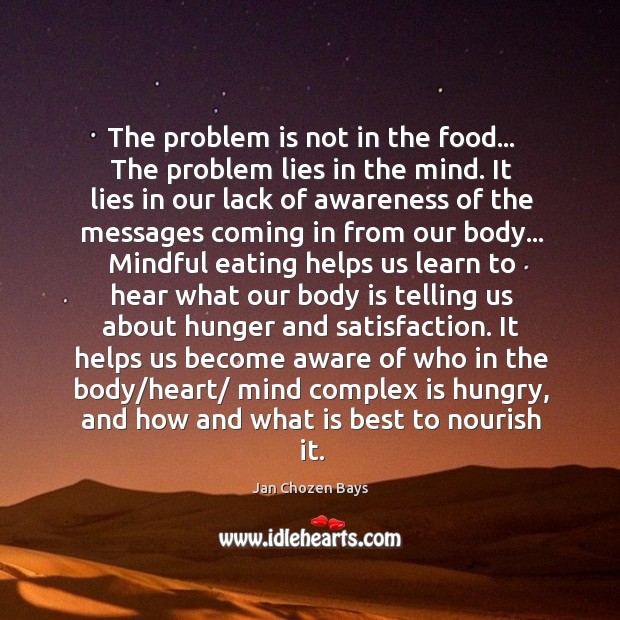 The problem is not in the food… The problem lies in the Jan Chozen Bays Picture Quote