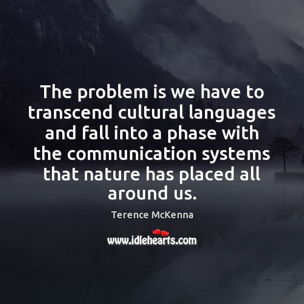 The problem is we have to transcend cultural languages and fall into Image