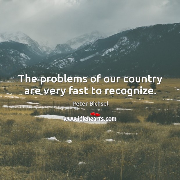 The problems of our country are very fast to recognize. Peter Bichsel Picture Quote