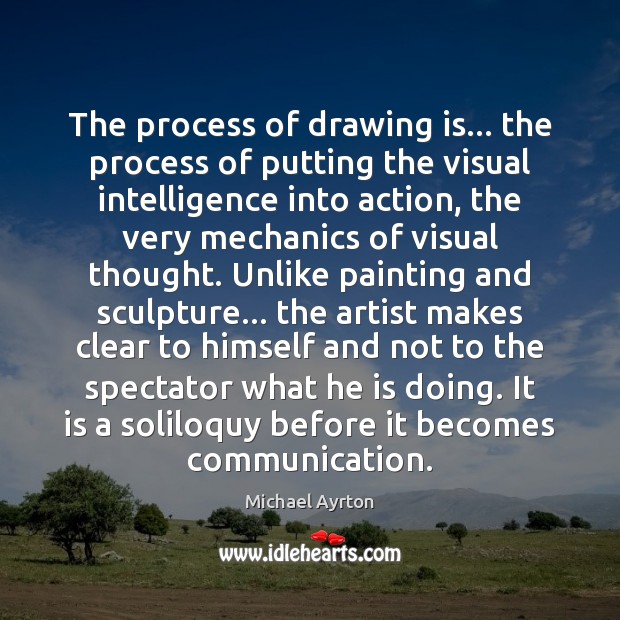 The process of drawing is… the process of putting the visual intelligence Michael Ayrton Picture Quote
