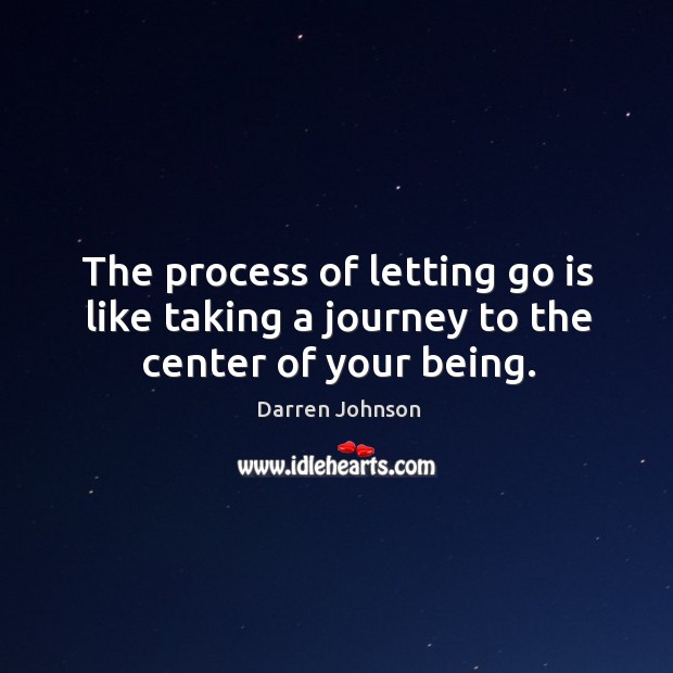 The process of letting go is like taking a journey to the center of your being. Image