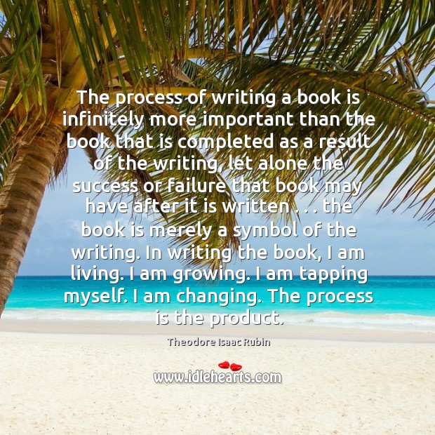 The process of writing a book is infinitely more important than the book that is Books Quotes Image