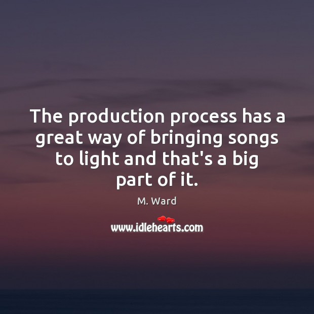 The production process has a great way of bringing songs to light Image