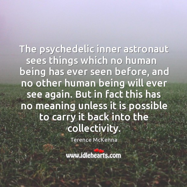 The psychedelic inner astronaut sees things which no human   being has ever Image