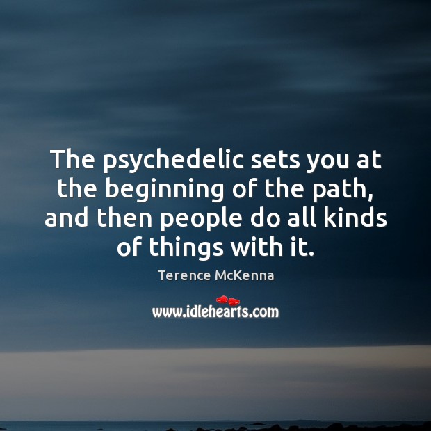 The psychedelic sets you at the beginning of the path, and then Terence McKenna Picture Quote