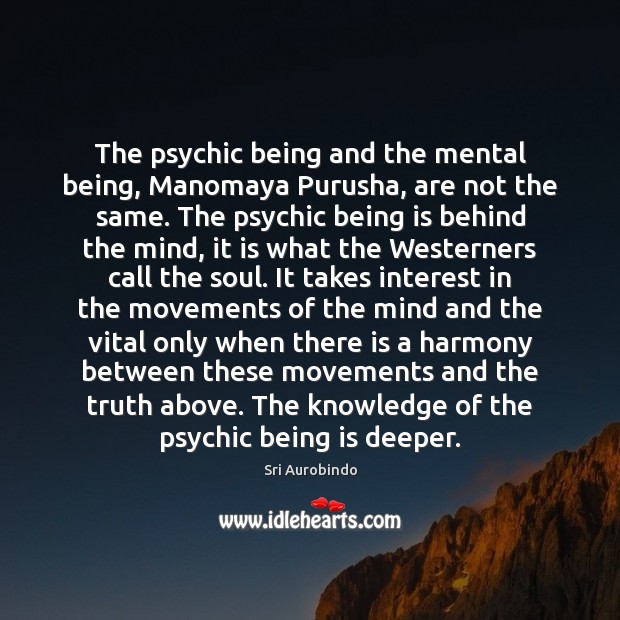 The psychic being and the mental being, Manomaya Purusha, are not the Image