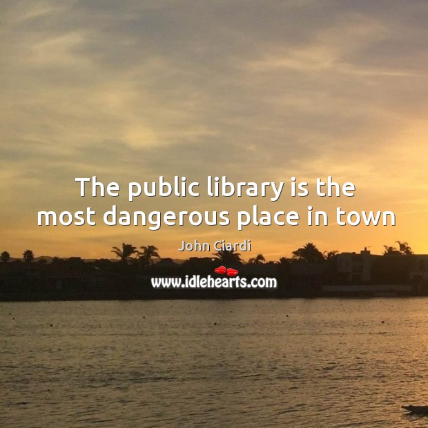 The public library is the most dangerous place in town John Ciardi Picture Quote