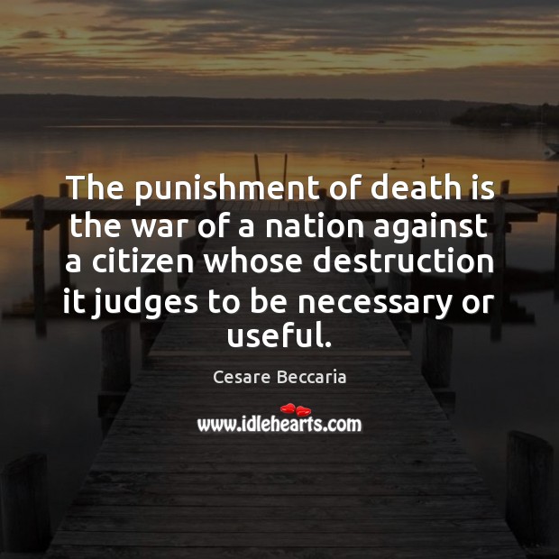The punishment of death is the war of a nation against a Death Quotes Image