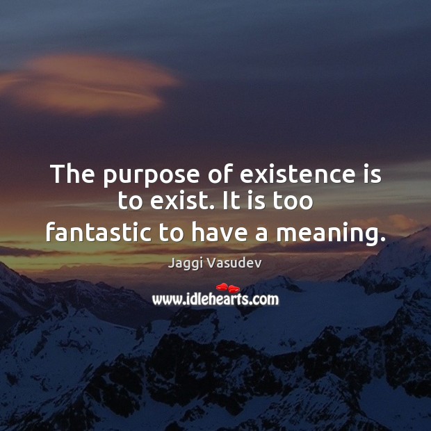 The purpose of existence is to exist. It is too fantastic to have a meaning. Image