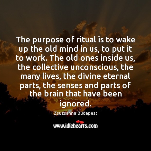 The purpose of ritual is to wake up the old mind in Image