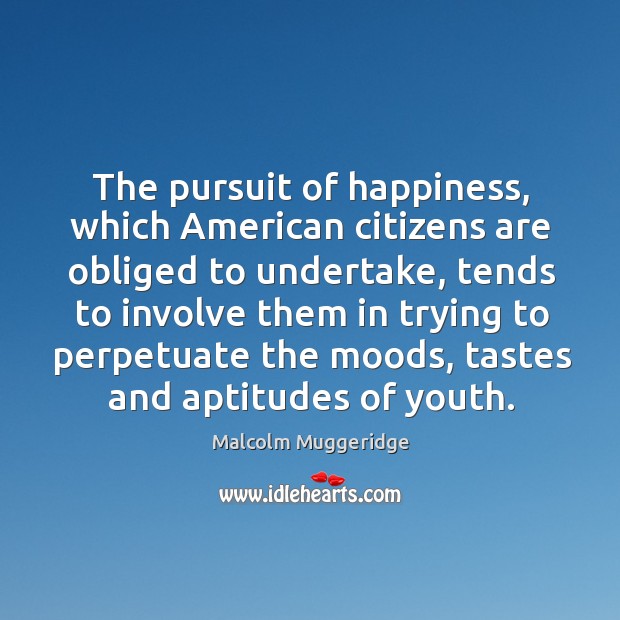 The pursuit of happiness, which american citizens are obliged to undertake 