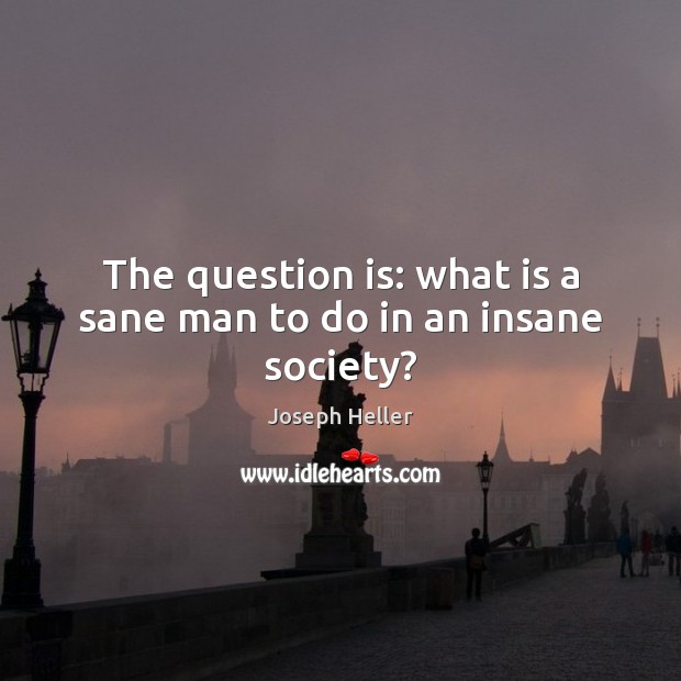 The question is: what is a sane man to do in an insane society? Image