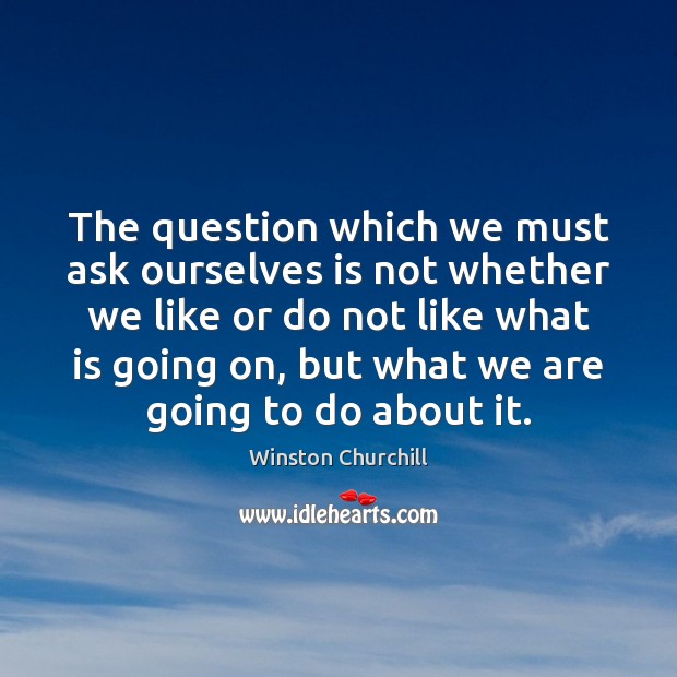 The question which we must ask ourselves is not whether we like Winston Churchill Picture Quote