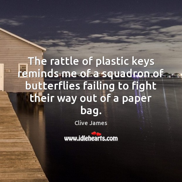 The rattle of plastic keys reminds me of a squadron of butterflies Clive James Picture Quote