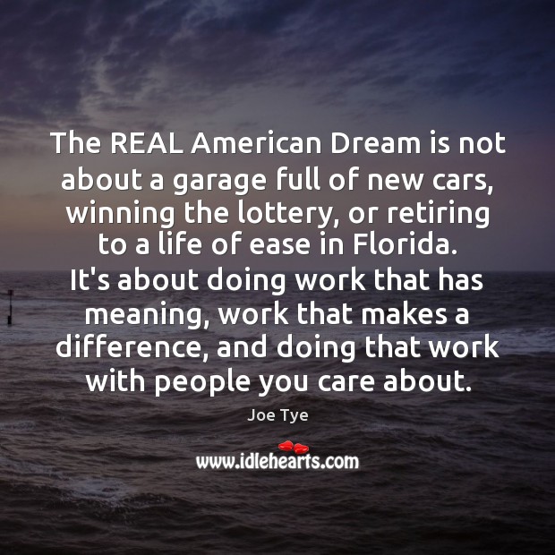 The REAL American Dream is not about a garage full of new Image