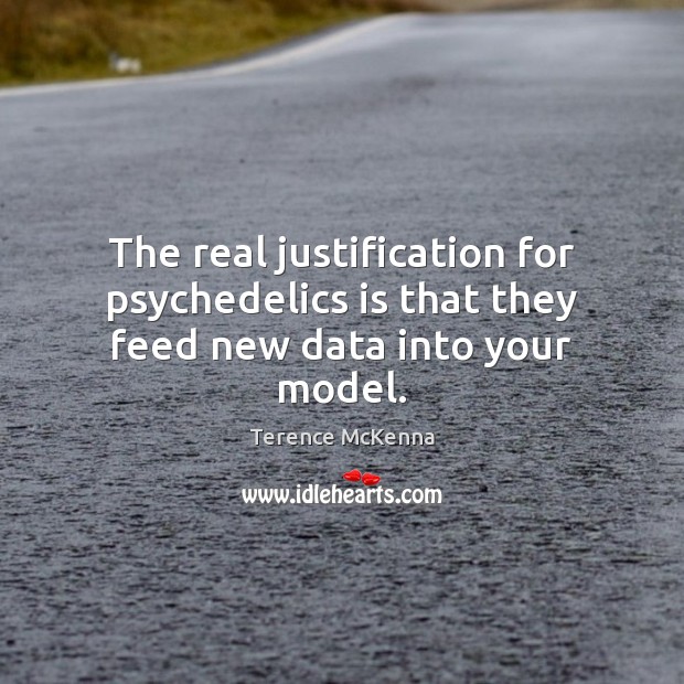 The real justification for psychedelics is that they feed new data into your model. Terence McKenna Picture Quote