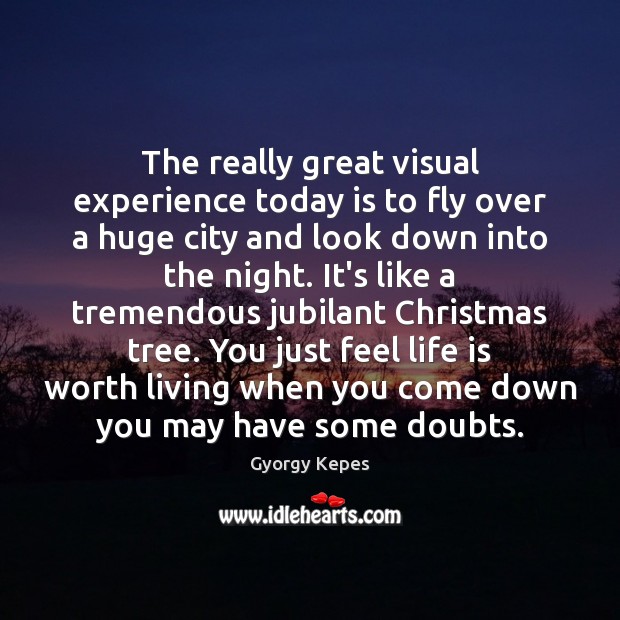 The really great visual experience today is to fly over a huge Gyorgy Kepes Picture Quote