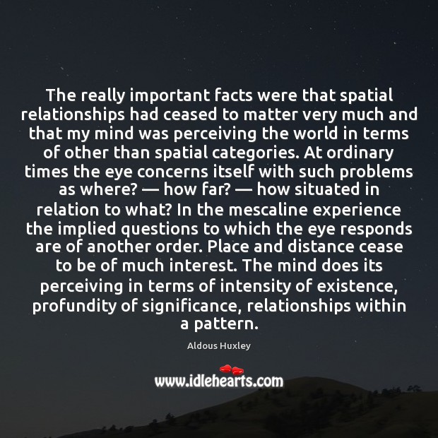 The really important facts were that spatial relationships had ceased to matter Image