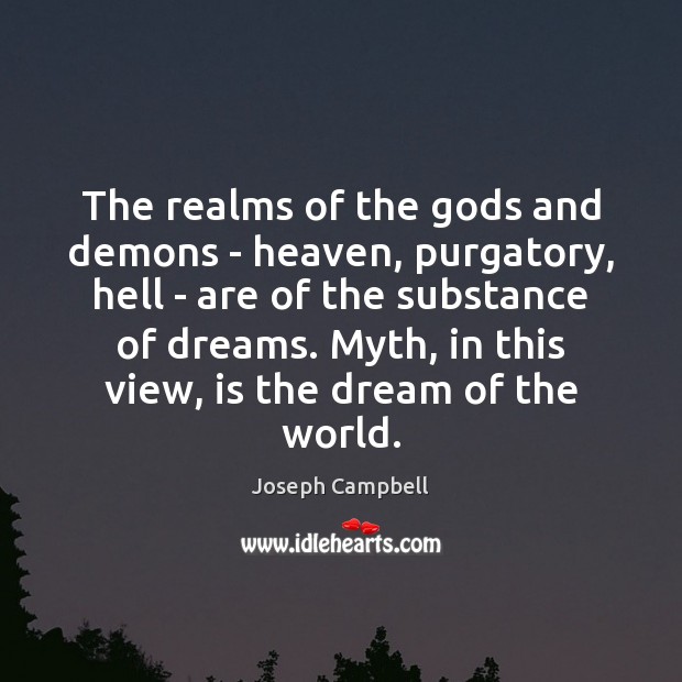 The realms of the Gods and demons – heaven, purgatory, hell – Image