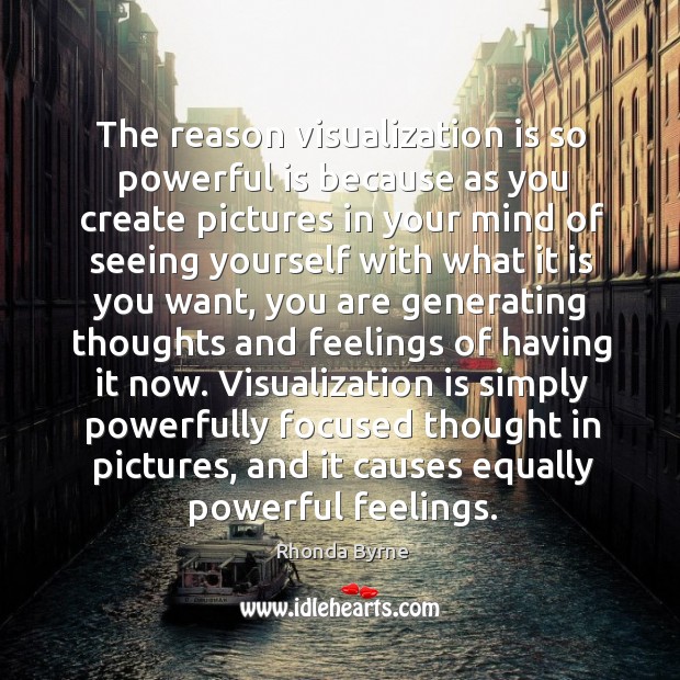 The reason visualization is so powerful is because as you create pictures Image