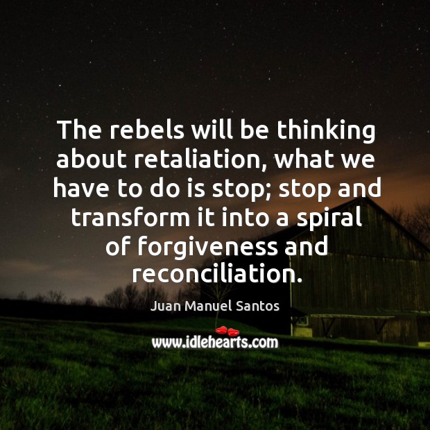 The rebels will be thinking about retaliation, what we have to do Juan Manuel Santos Picture Quote
