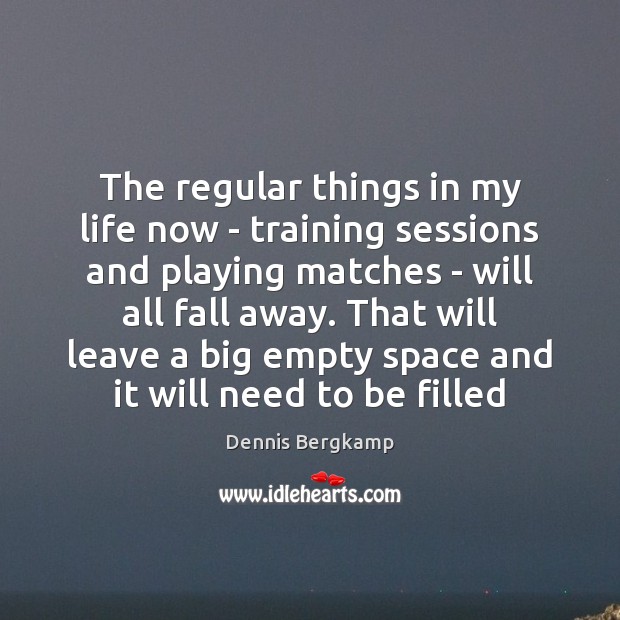 The regular things in my life now – training sessions and playing Dennis Bergkamp Picture Quote