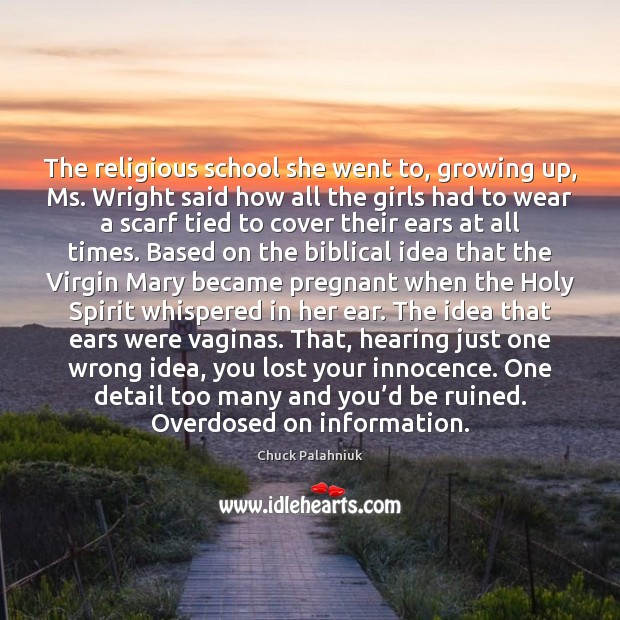 The religious school she went to, growing up, Ms. Wright said how Image
