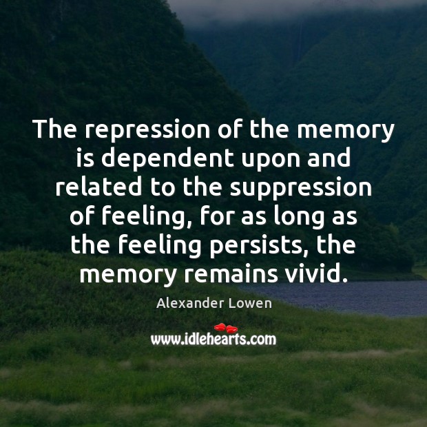 The repression of the memory is dependent upon and related to the Image