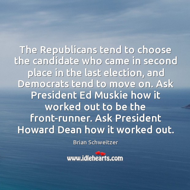 The Republicans tend to choose the candidate who came in second place Image