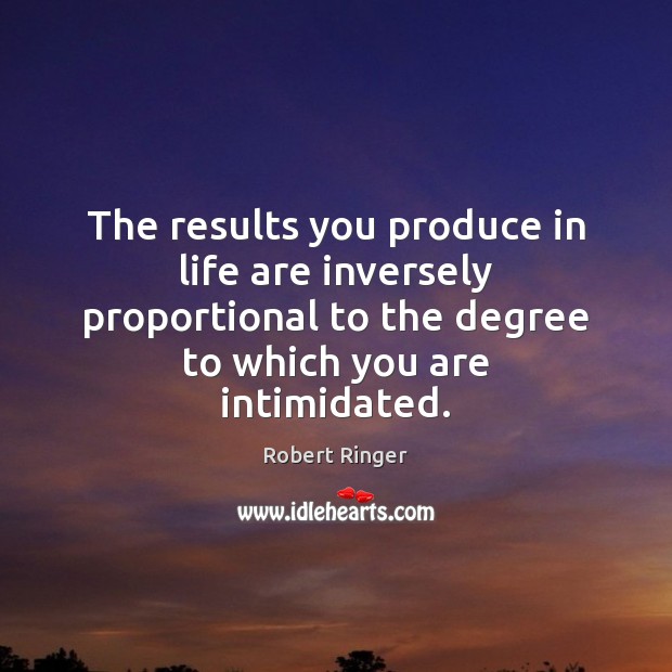 The results you produce in life are inversely proportional to the degree Image