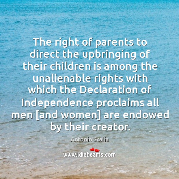 The right of parents to direct the upbringing of their children is Image