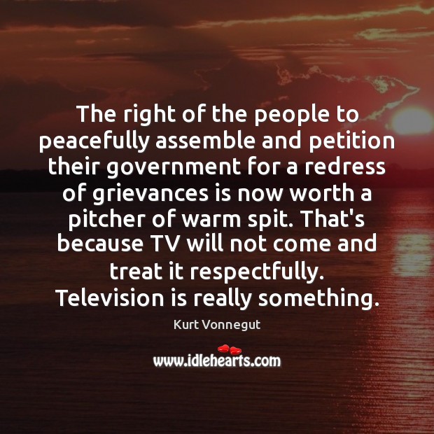 The right of the people to peacefully assemble and petition their government Television Quotes Image