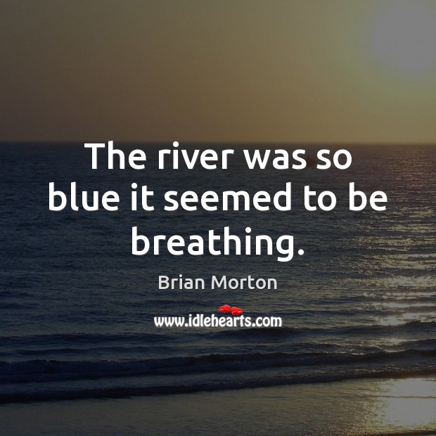 The river was so blue it seemed to be breathing. Brian Morton Picture Quote