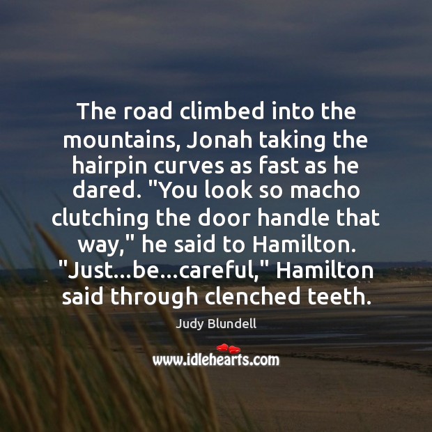 The road climbed into the mountains, Jonah taking the hairpin curves as Judy Blundell Picture Quote