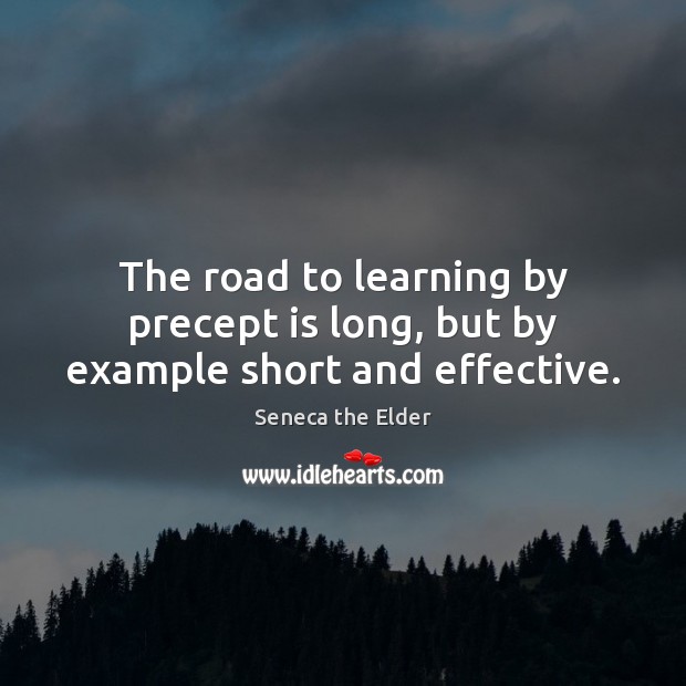 The road to learning by precept is long, but by example short and effective. Image