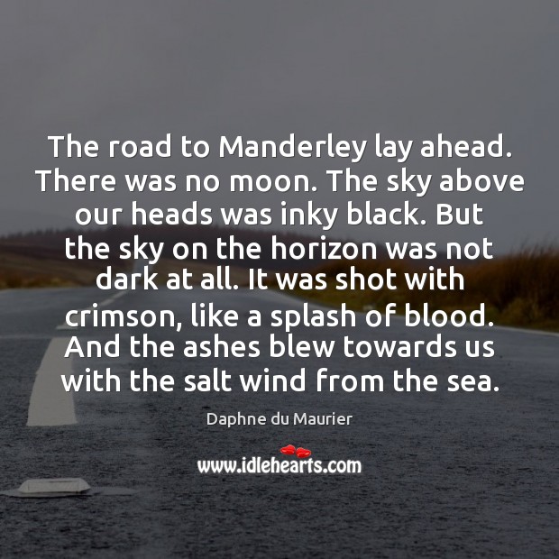 The road to Manderley lay ahead. There was no moon. The sky Daphne du Maurier Picture Quote