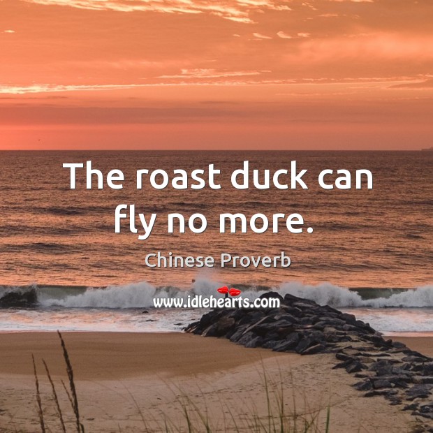 The roast duck can fly no more. Chinese Proverbs Image
