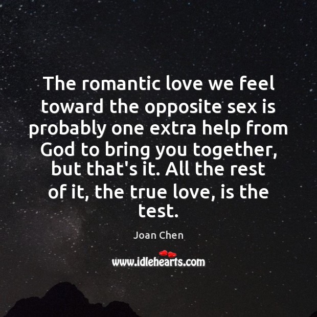 The romantic love we feel toward the opposite sex is probably one Romantic Love Quotes Image