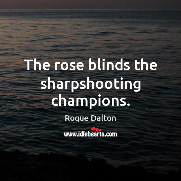 The rose blinds the sharpshooting champions. Image