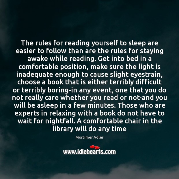 The rules for reading yourself to sleep are easier to follow than Image