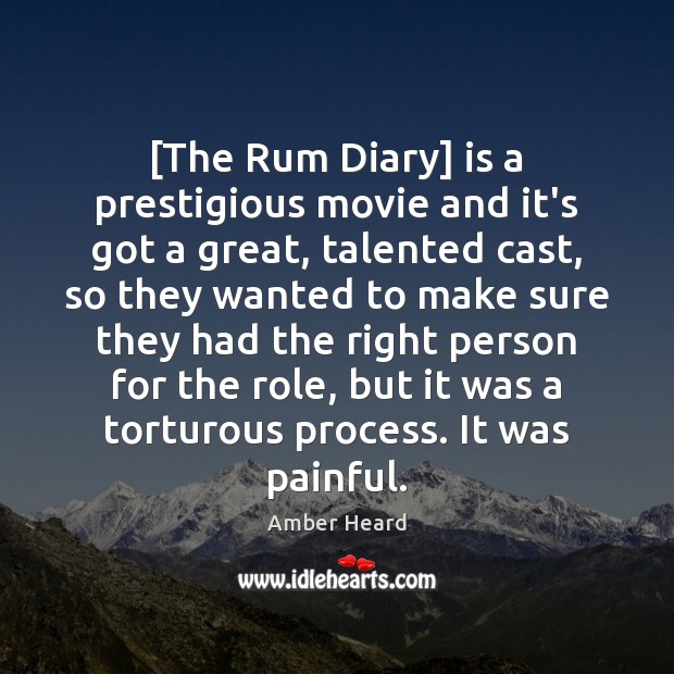 [The Rum Diary] is a prestigious movie and it’s got a great, Image