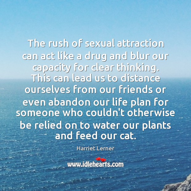 The rush of sexual attraction can act like a drug and blur Harriet Lerner Picture Quote
