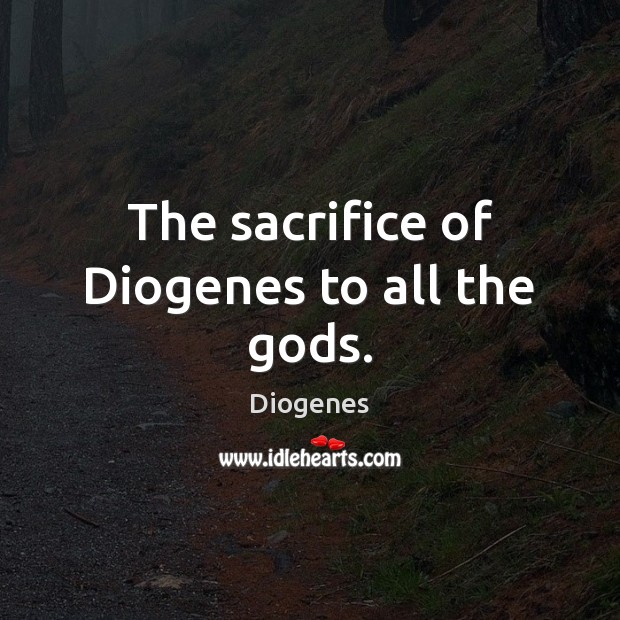 The sacrifice of Diogenes to all the Gods. Diogenes Picture Quote