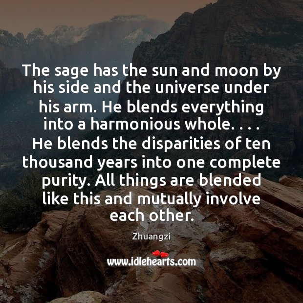 The sage has the sun and moon by his side and the Image