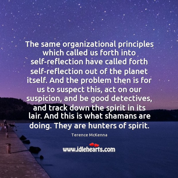 The same organizational principles which called us forth into self-reflection have called Terence McKenna Picture Quote