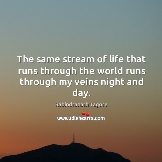The same stream of life that runs through the world runs through my veins night and day. Image