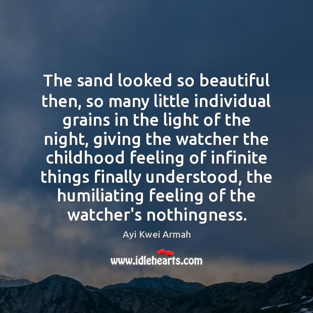 The sand looked so beautiful then, so many little individual grains in Ayi Kwei Armah Picture Quote