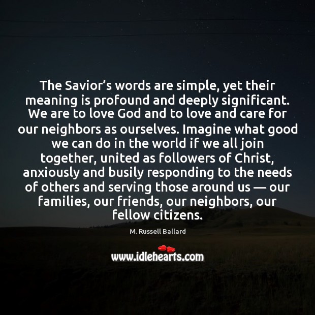 The Savior’s words are simple, yet their meaning is profound and Image